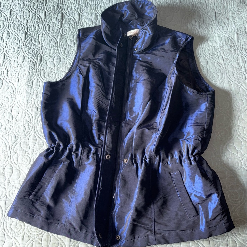 Coldwater Creek Blue Sleeveless Jacket - Picture 4 of 10